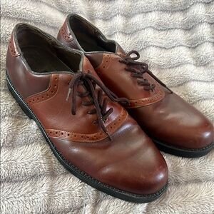 Nunn Bush Brown Leather Oxford Shoes with Brogue Detailing